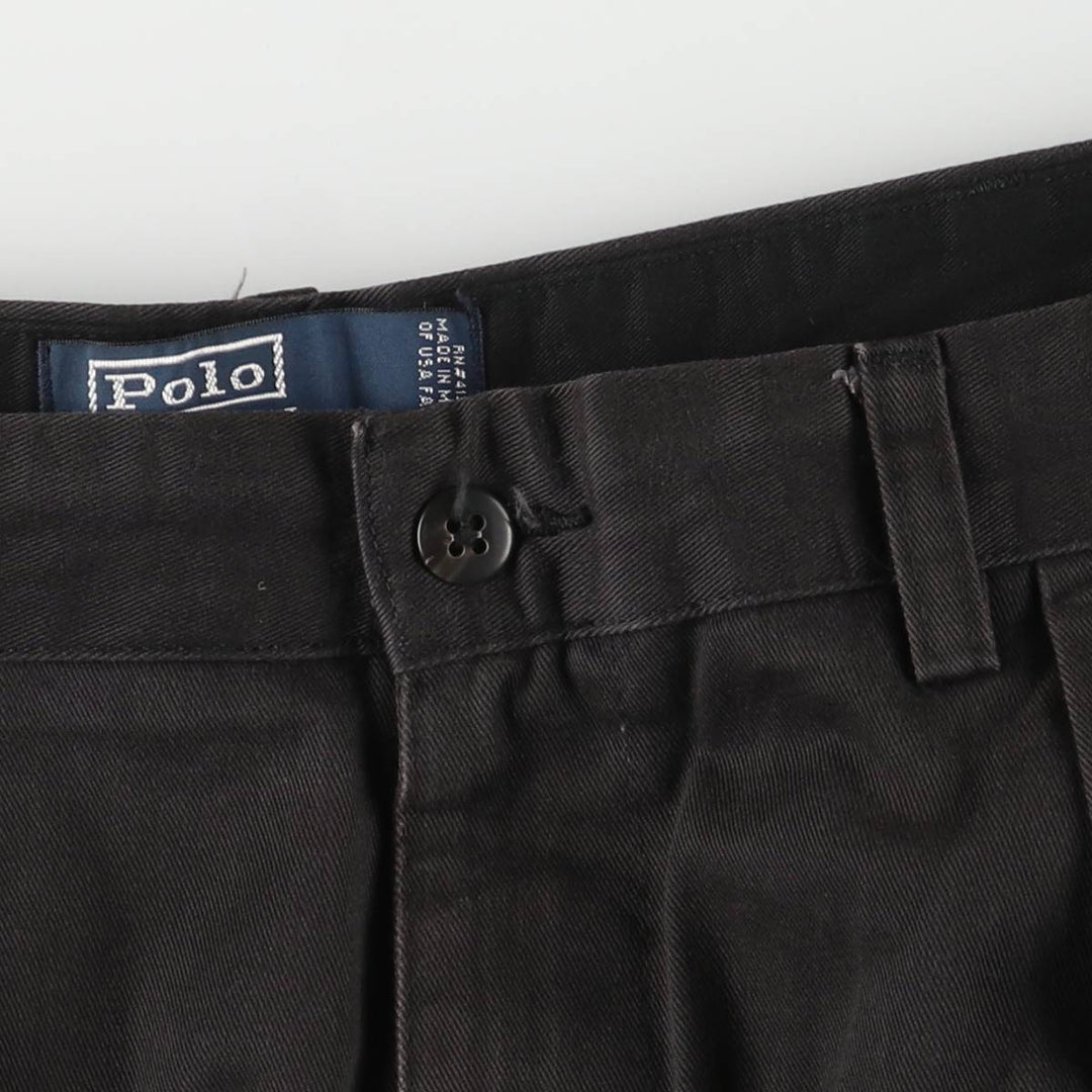 Ralph Lauren POLO by Ralph Lauren ANDREW PANT Two-pleat chino pants for men, equivalent to w36 cotton black type Vintage Second Hand