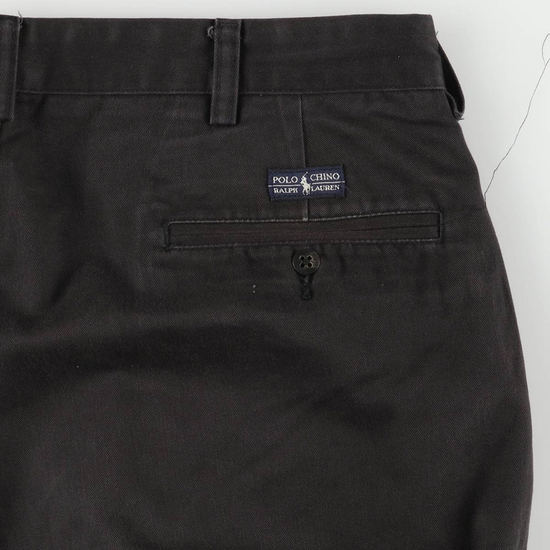 Ralph Lauren POLO by Ralph Lauren ANDREW PANT Two-pleat chino pants for men, equivalent to w36 cotton black type Vintage Second Hand