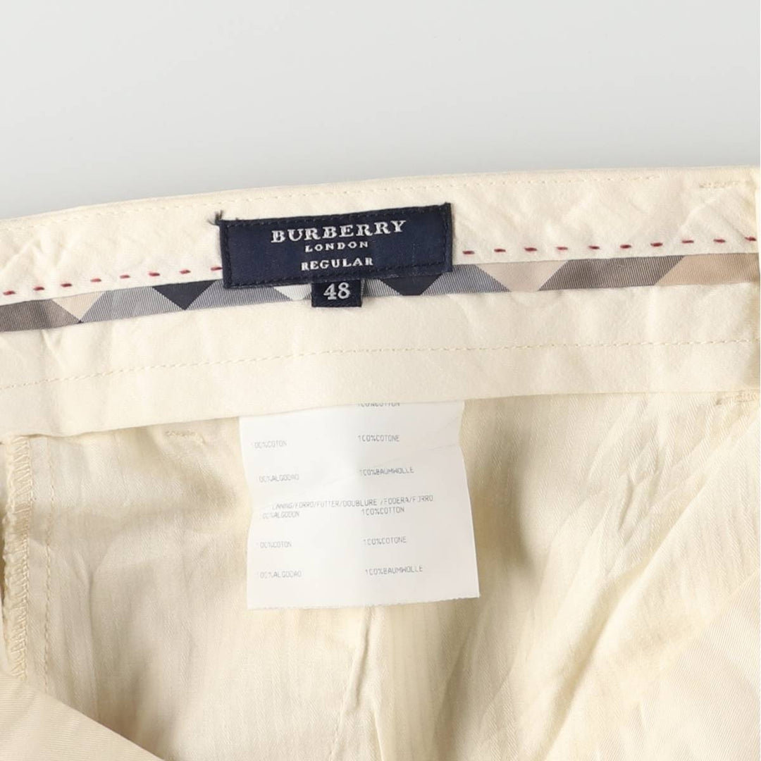 Vintage Burberry London work pants, men's size W36. cotton pale white type Vintage Second Hand