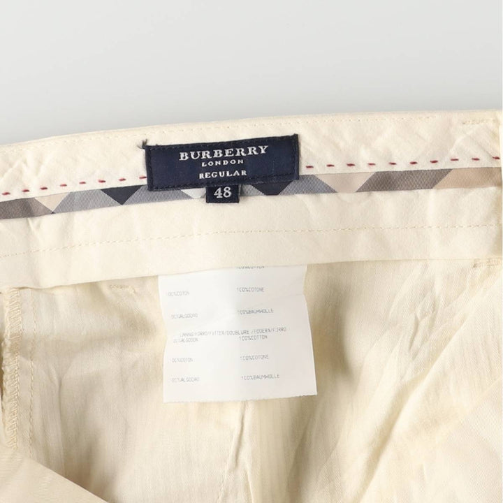 Vintage Burberry London work pants, men's size W36. cotton pale white type Vintage Second Hand