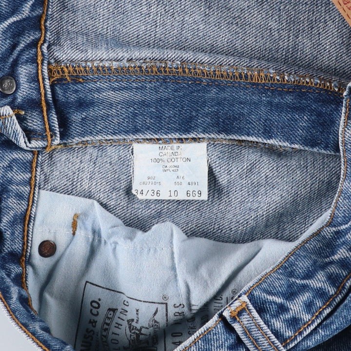 90s~00'S Levi's 550 Relaxed Fit Tapered Denim Pants Made in Canada Men's W33 cotton blue type Vintage Second Hand