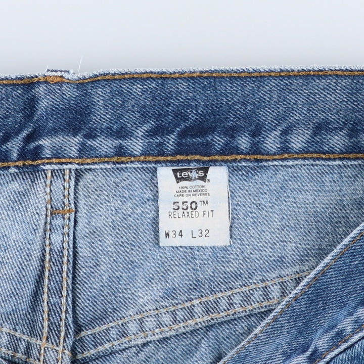 00'S Levi's 550 Relaxed Fit Tapered Denim Pants Men's W34 cotton Blue type light blue Vintage Second Hand