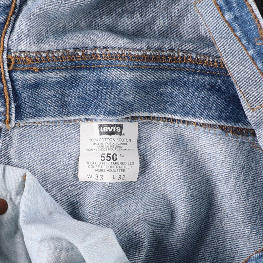 2000'S Levi's 550 Relaxed Fit Tapered Denim Pants, Men's Size 34 cotton Blue type light blue Vintage Second Hand