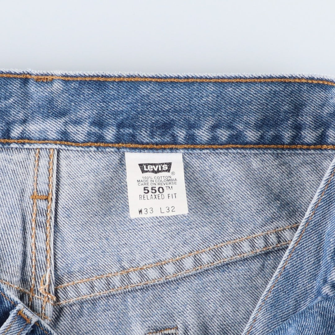 00'S Levi's 550 Relaxed Fit Tapered Denim Pants Men's W33 cotton Blue type light blue Vintage Second Hand