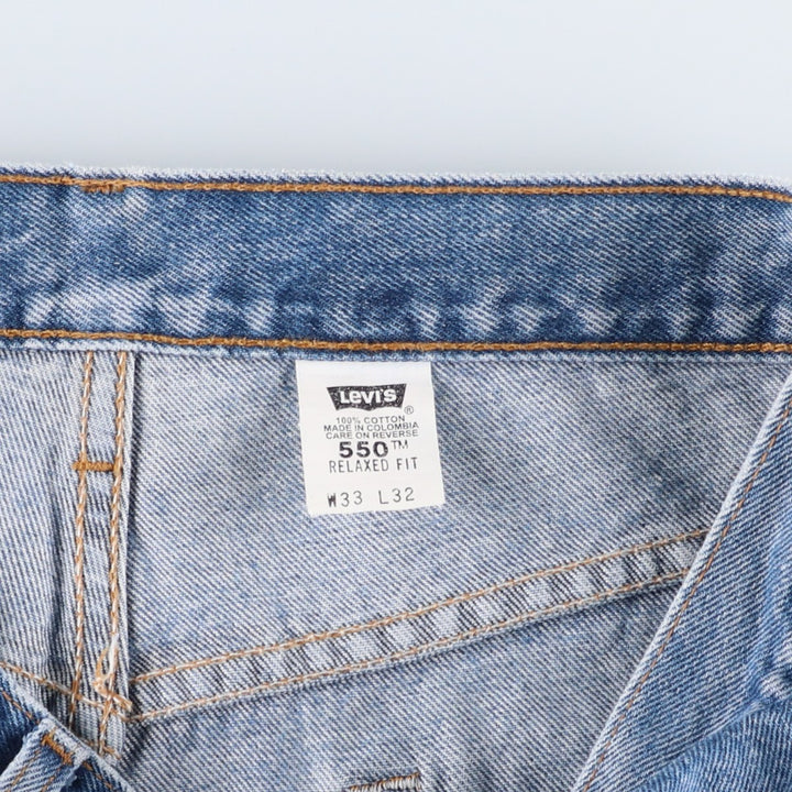 00'S Levi's 550 Relaxed Fit Tapered Denim Pants Men's W33 cotton Blue type light blue Vintage Second Hand