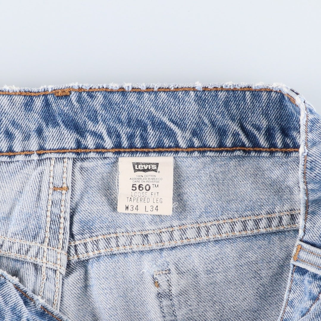90'S Levi's 560 loose fit tapered leg denim pants, men's, size W33, vintage cotton blue type Vintage Second Hand