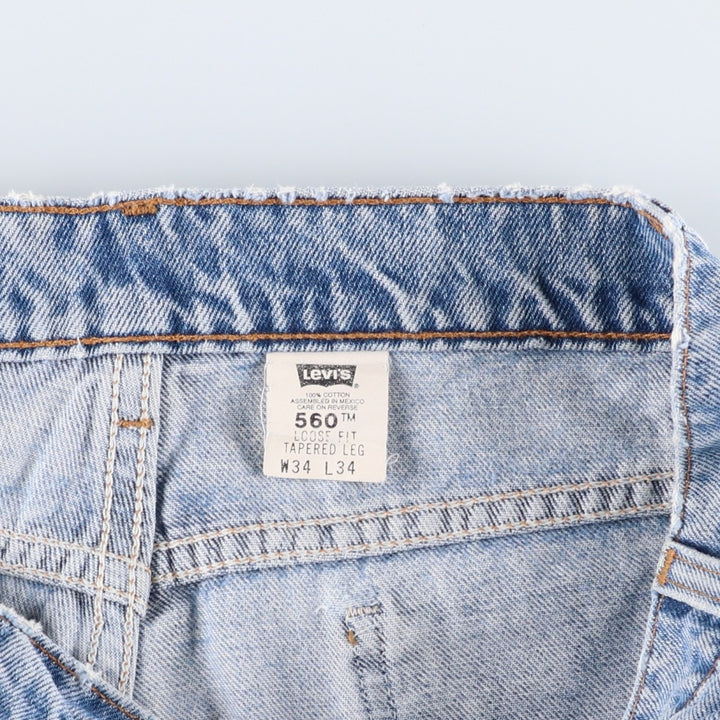 90'S Levi's 560 loose fit tapered leg denim pants, men's, size W33, vintage cotton blue type Vintage Second Hand