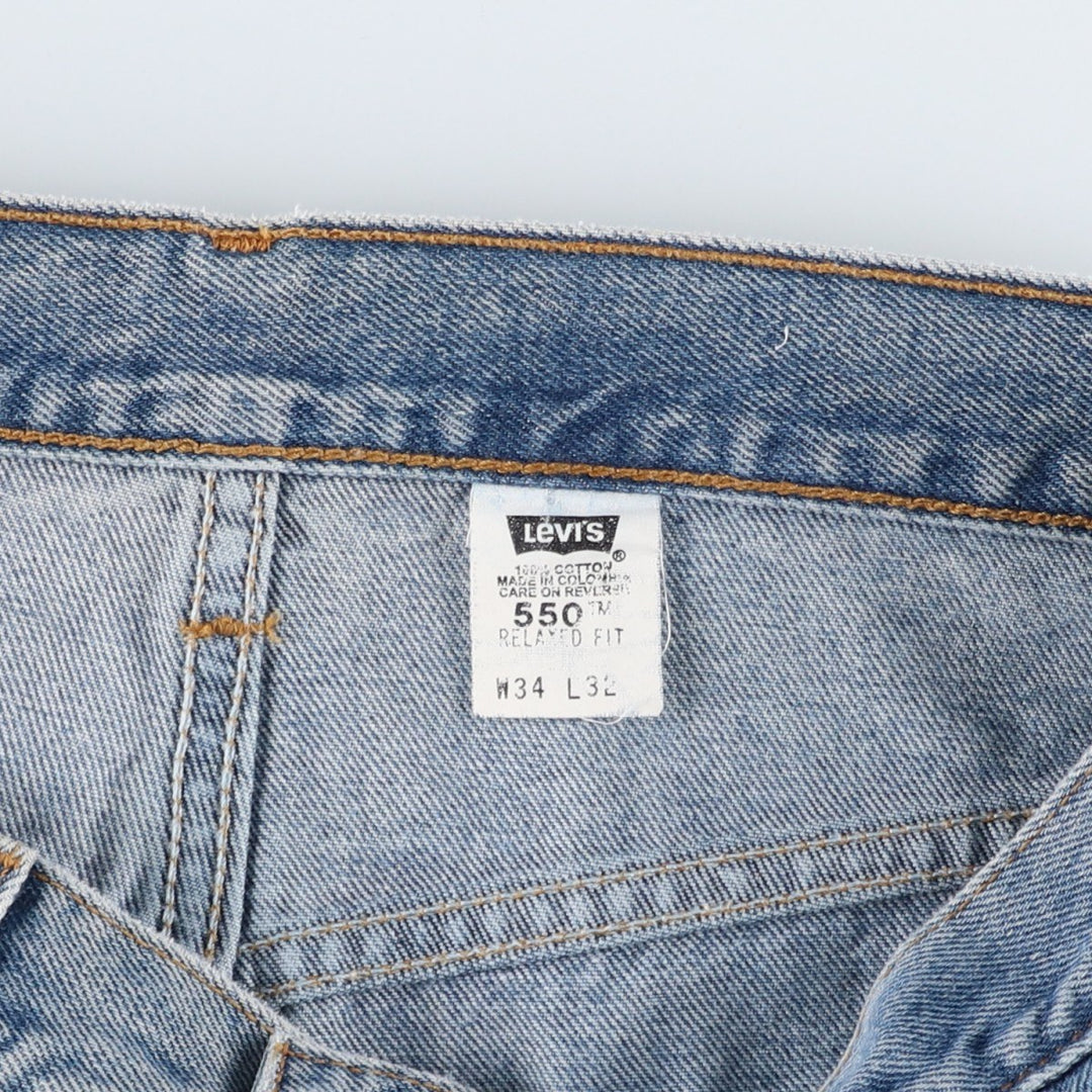 90'S Levi's 550 Relaxed Fit Tapered Denim Pants Men's W32 Vintage cotton Blue type light blue Vintage Second Hand