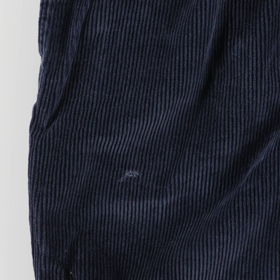 2000'S Tommy Hilfiger wide-ribbed, one-pleat corduroy pants, men's size W32 cotton navy blue type Vintage Second Hand