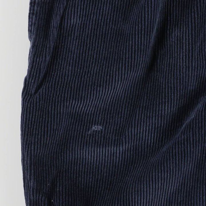 2000'S Tommy Hilfiger wide-ribbed, one-pleat corduroy pants, men's size W32 cotton navy blue type Vintage Second Hand