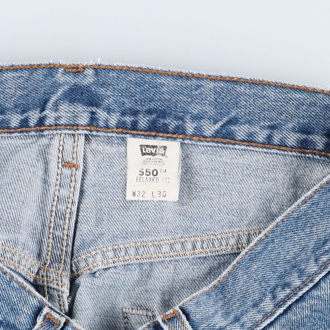 00'S Levi's 550 Relaxed Fit Tapered Denim Pants for Men, W31 cotton Blue type light blue Vintage Second Hand