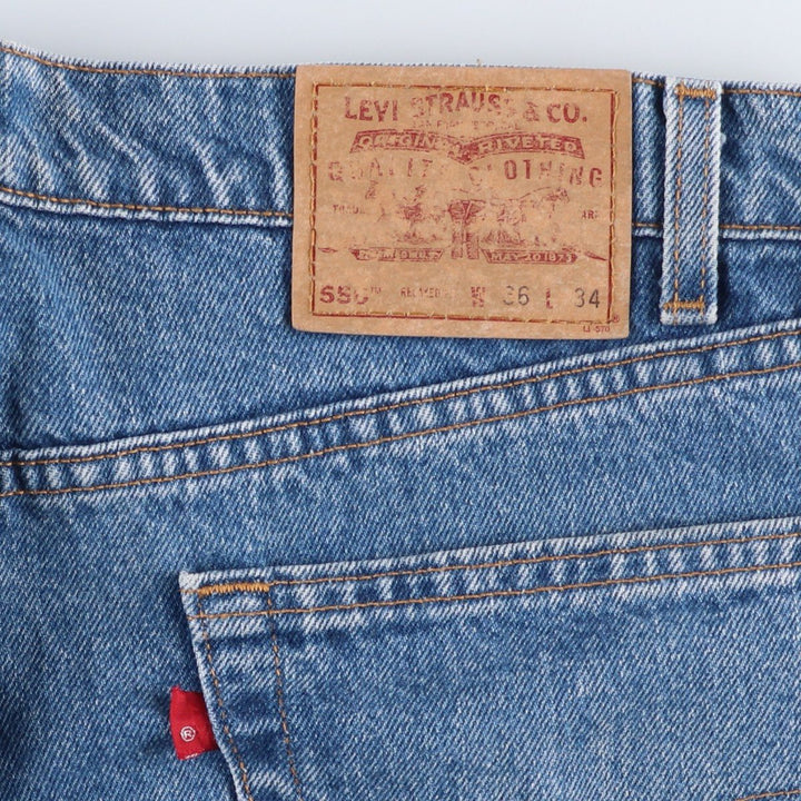 90'S Levi's 550 Relaxed Fit Tapered Denim Pants Made in USA Men's W35 Vintage cotton blue type Vintage Second Hand