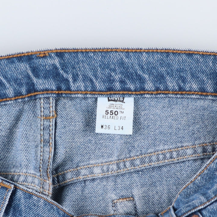 90'S Levi's 550 Relaxed Fit Tapered Denim Pants Made in USA Men's W35 Vintage cotton blue type Vintage Second Hand