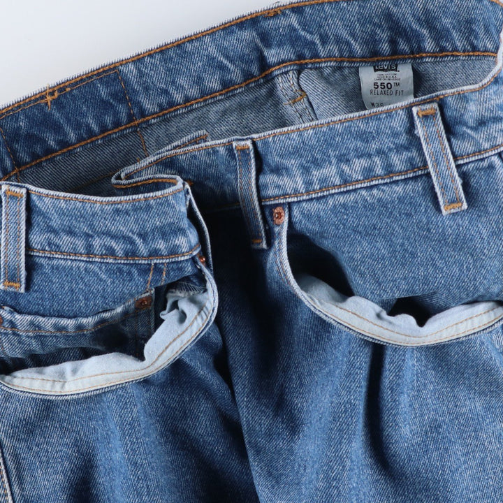 90'S Levi's 550 Relaxed Fit Tapered Denim Pants Made in USA Men's W35 Vintage cotton blue type Vintage Second Hand