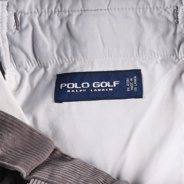 Ralph Lauren POLO GOLF corduroy pants for men, size W34 cotton gray type Vintage Second Hand