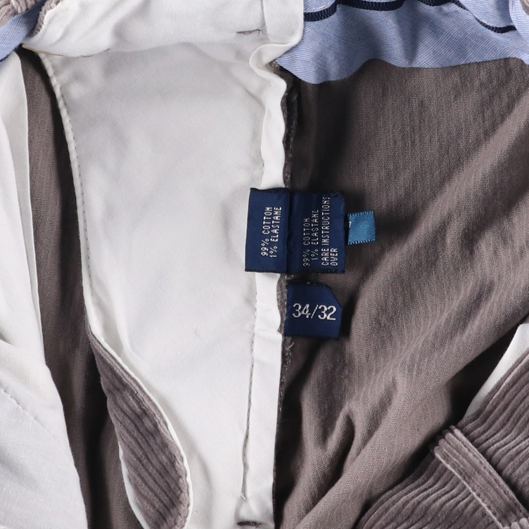 Ralph Lauren POLO GOLF corduroy pants for men, size W34 cotton gray type Vintage Second Hand