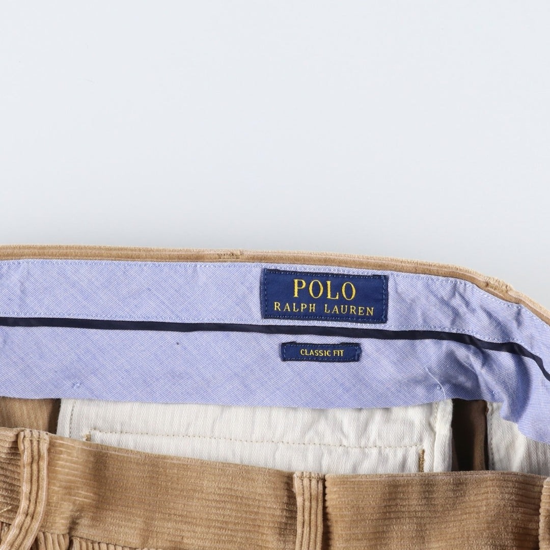 Ralph Lauren POLO RALPH LAUREN CLASSIC FIT corduroy pants for men, size w36 cotton beige type brown Vintage Second Hand