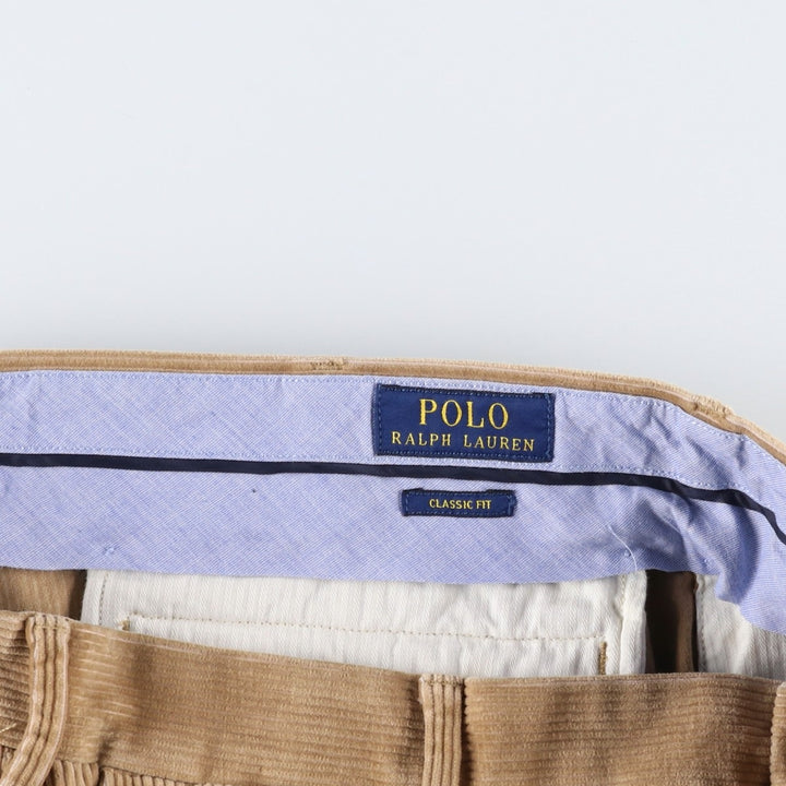 Ralph Lauren POLO RALPH LAUREN CLASSIC FIT corduroy pants for men, size w36 cotton beige type brown Vintage Second Hand