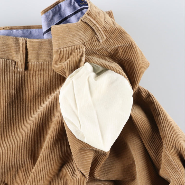 Ralph Lauren POLO RALPH LAUREN CLASSIC FIT corduroy pants for men, size w36 cotton beige type brown Vintage Second Hand