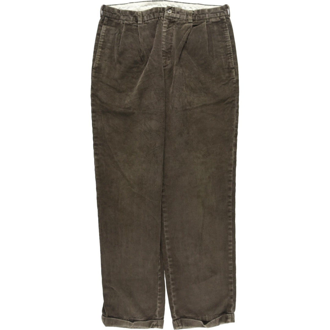 Brooks Brothers 346 Two-pleat Corduroy Pants for Men, Size W36 cotton Charcoal Vintage Second Hand