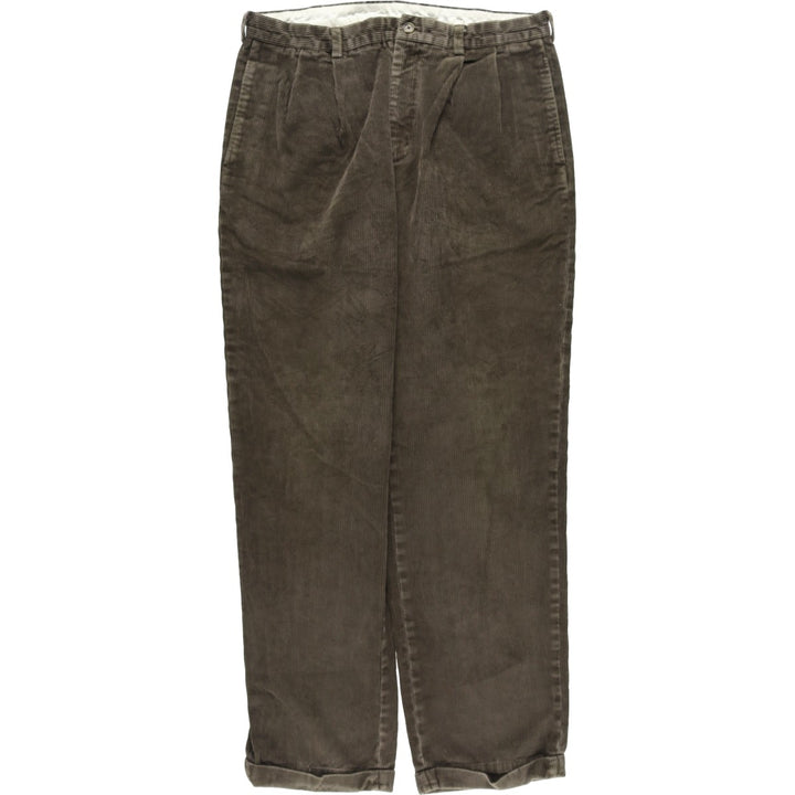 Brooks Brothers 346 Two-pleat Corduroy Pants for Men, Size W36 cotton Charcoal Vintage Second Hand