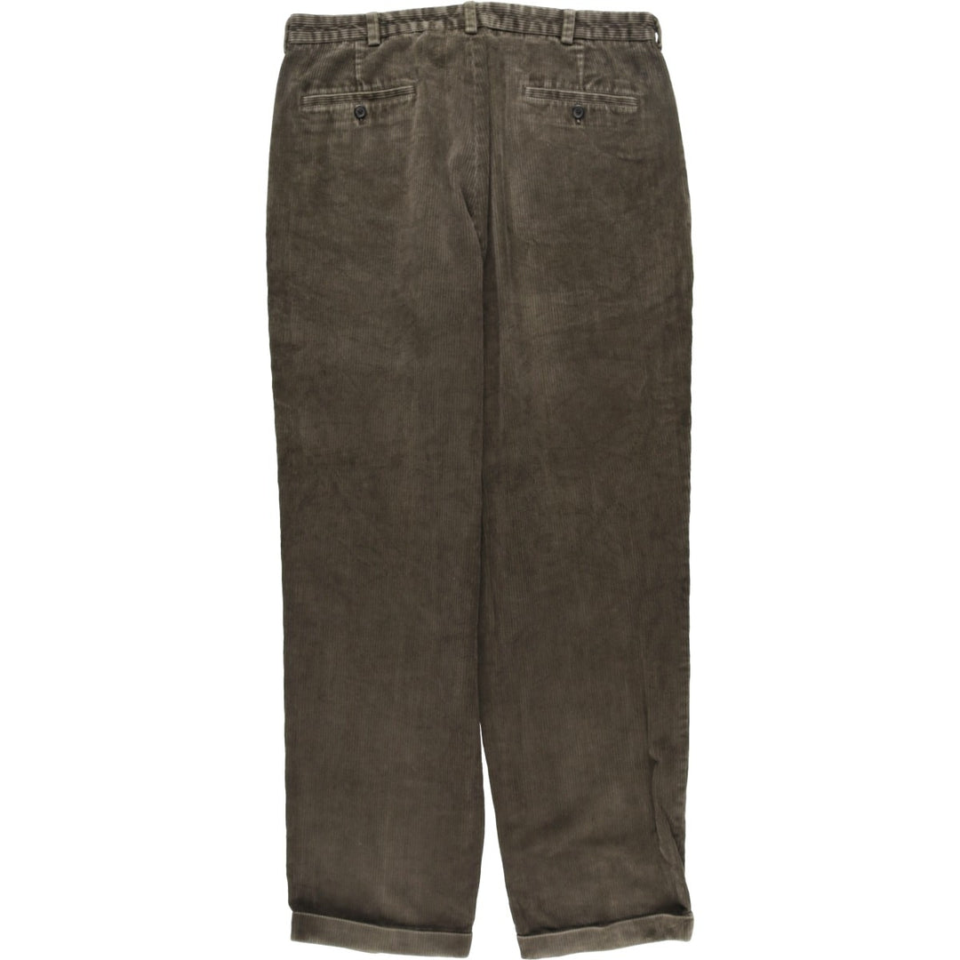 Brooks Brothers 346 Two-pleat Corduroy Pants for Men, Size W36 cotton Charcoal Vintage Second Hand