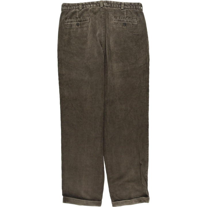 Brooks Brothers 346 Two-pleat Corduroy Pants for Men, Size W36 cotton Charcoal Vintage Second Hand