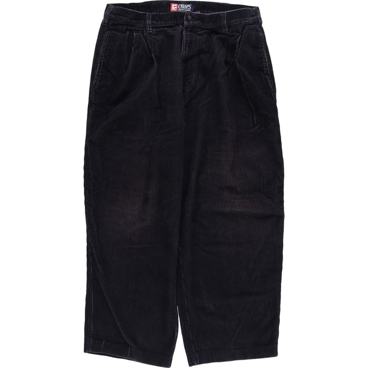Ralph Lauren Chaps Two-pleat Corduroy Pants Men's Size 36 cotton navy blue type Vintage Second Hand