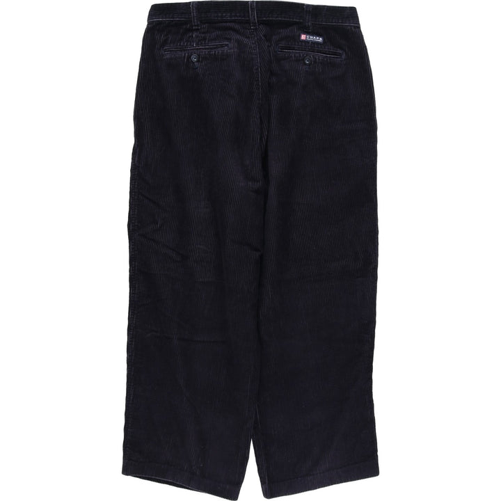 Ralph Lauren Chaps Two-pleat Corduroy Pants Men's Size 36 cotton navy blue type Vintage Second Hand
