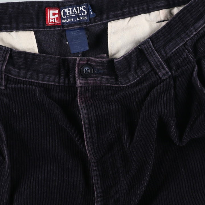 Ralph Lauren Chaps Two-pleat Corduroy Pants Men's Size 36 cotton navy blue type Vintage Second Hand