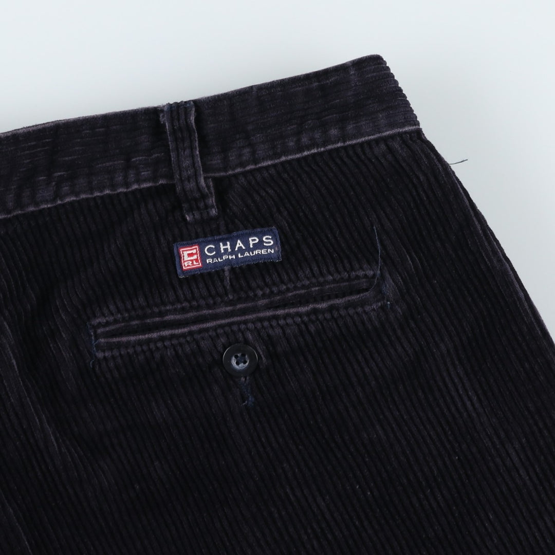 Ralph Lauren Chaps Two-pleat Corduroy Pants Men's Size 36 cotton navy blue type Vintage Second Hand