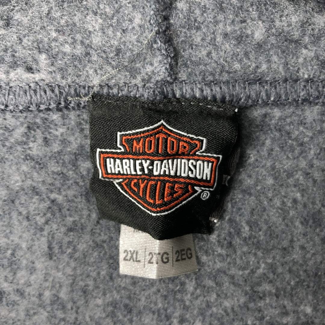 Harley-Davidson Sweat Full Zip Hoodie Men's XXL cotton gray type Vintage Second Hand
