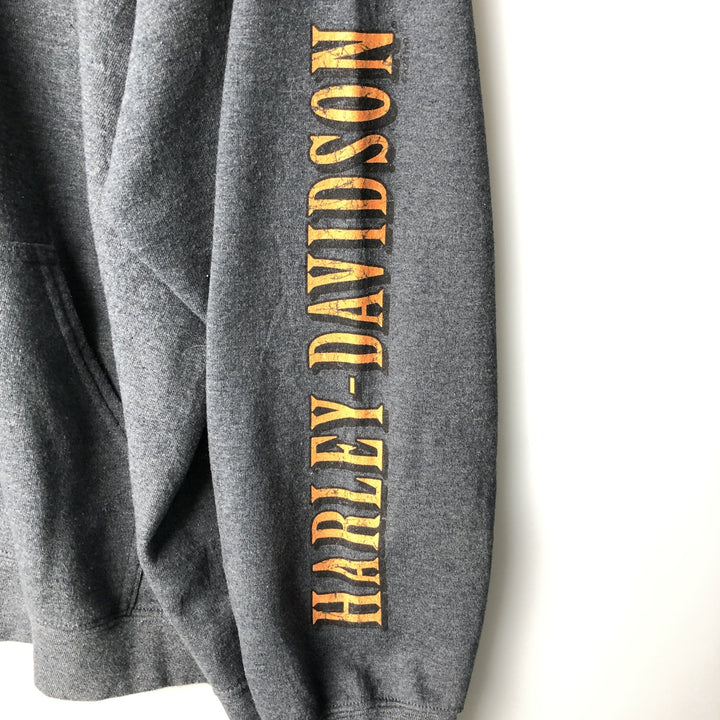 Harley-Davidson Sweat Full Zip Hoodie Men's XXL cotton gray type Vintage Second Hand