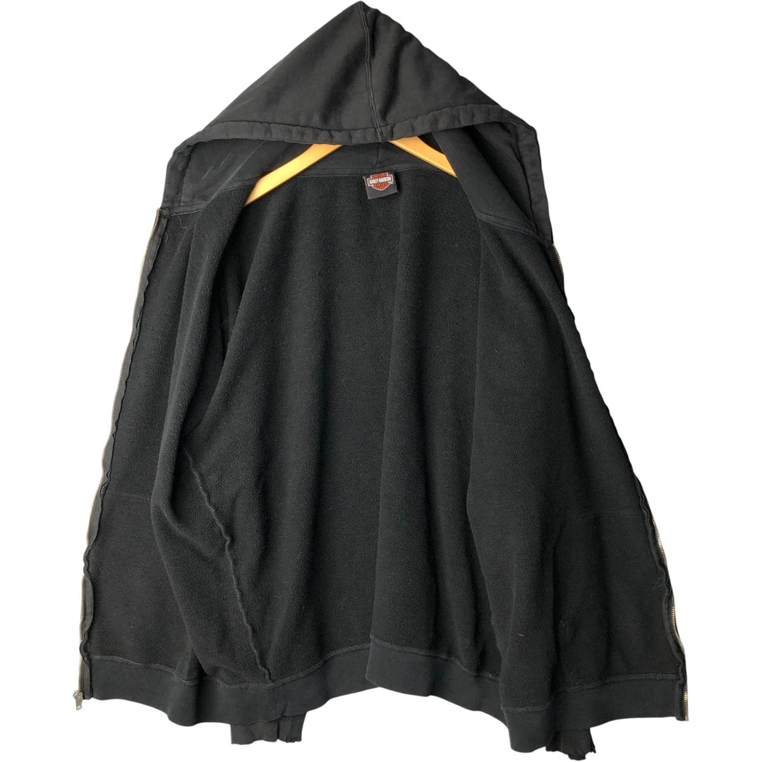 Harley-Davidson Sweat Full Zip Hoodie Men's XXL cotton black type Vintage Second Hand