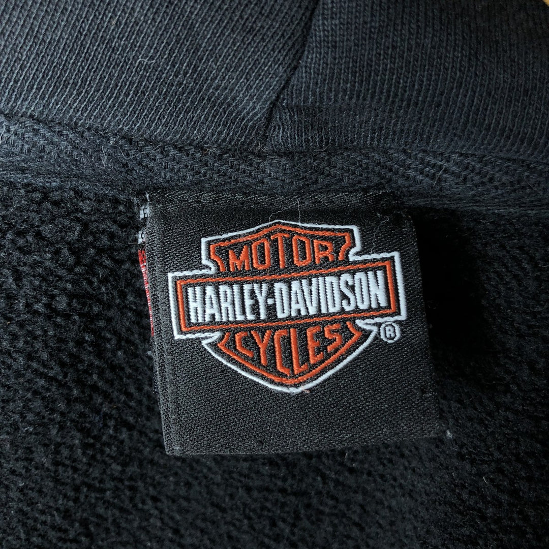 Harley-Davidson Sweat Full Zip Hoodie Men's XXL cotton black type Vintage Second Hand