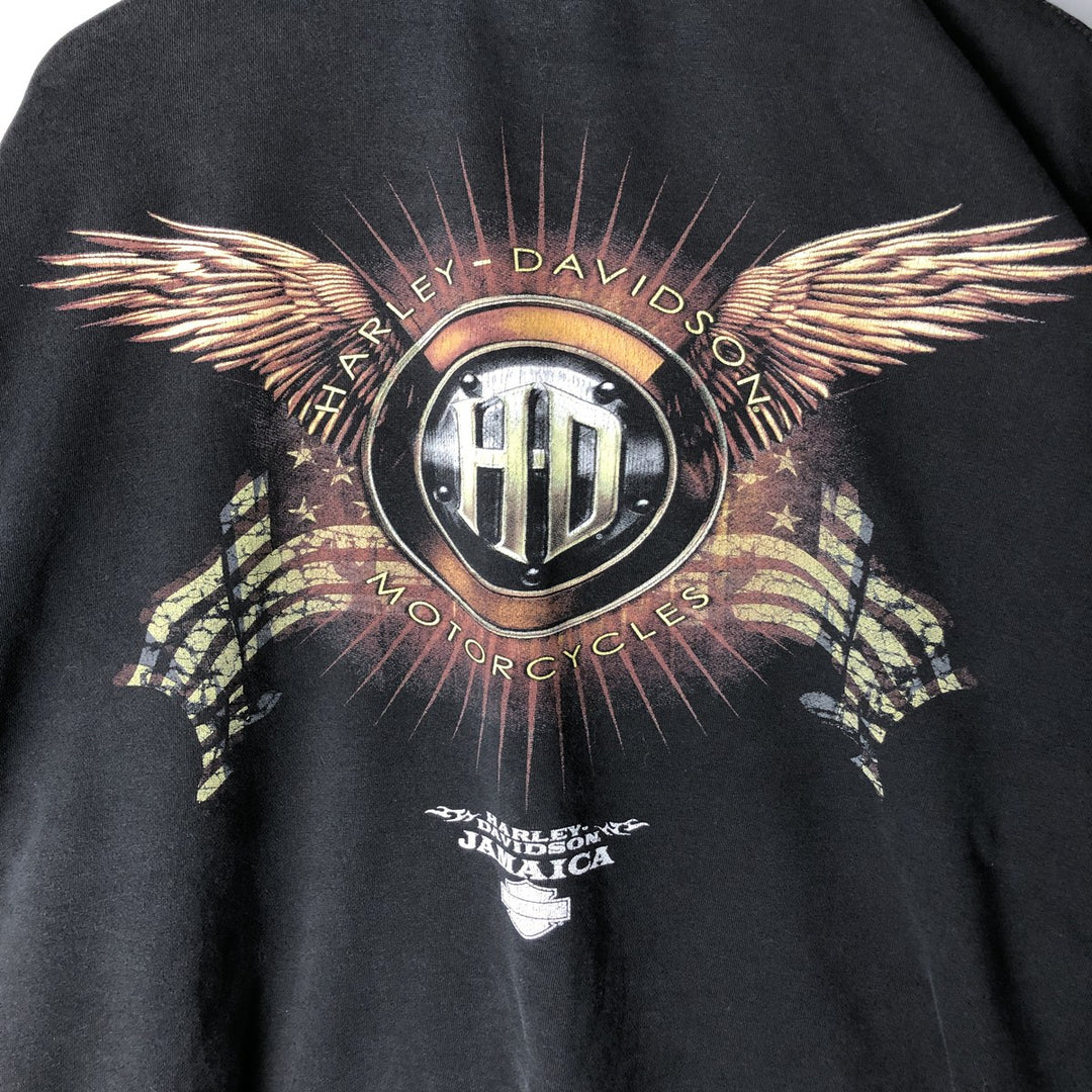 Harley-Davidson Sweat Full Zip Hoodie Men's XXL cotton black type Vintage Second Hand