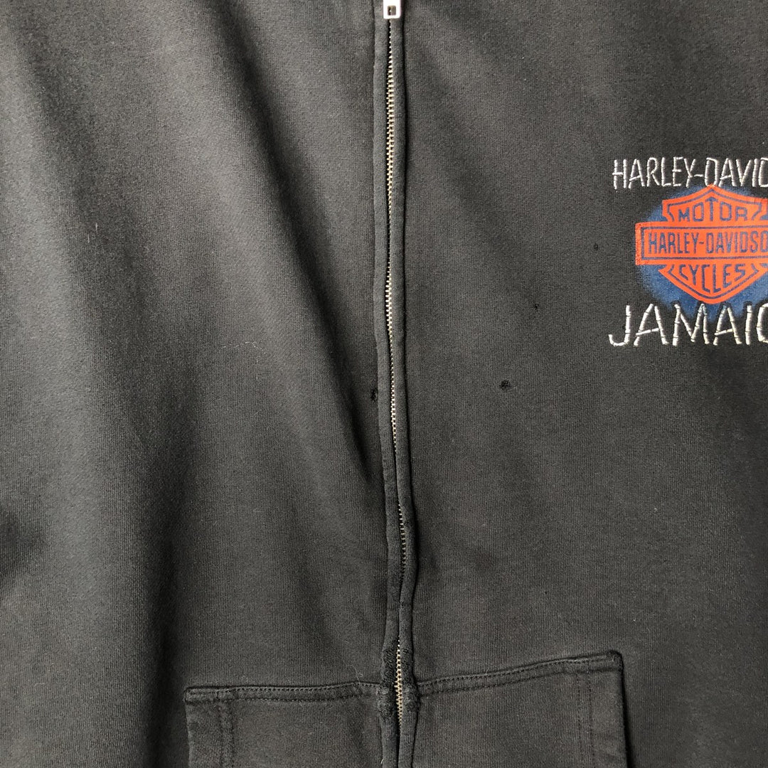 Harley-Davidson Sweat Full Zip Hoodie Men's XXL cotton black type Vintage Second Hand