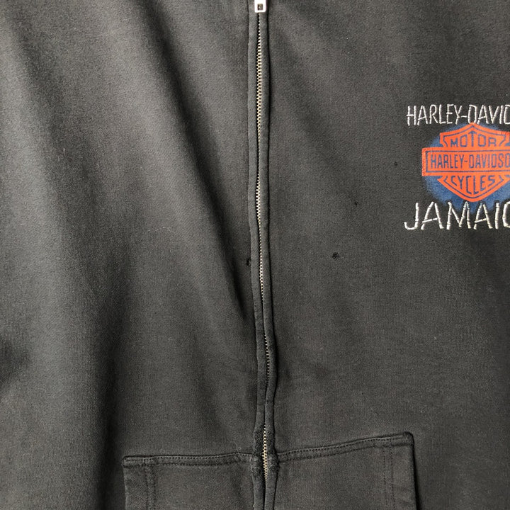 Harley-Davidson Sweat Full Zip Hoodie Men's XXL cotton black type Vintage Second Hand
