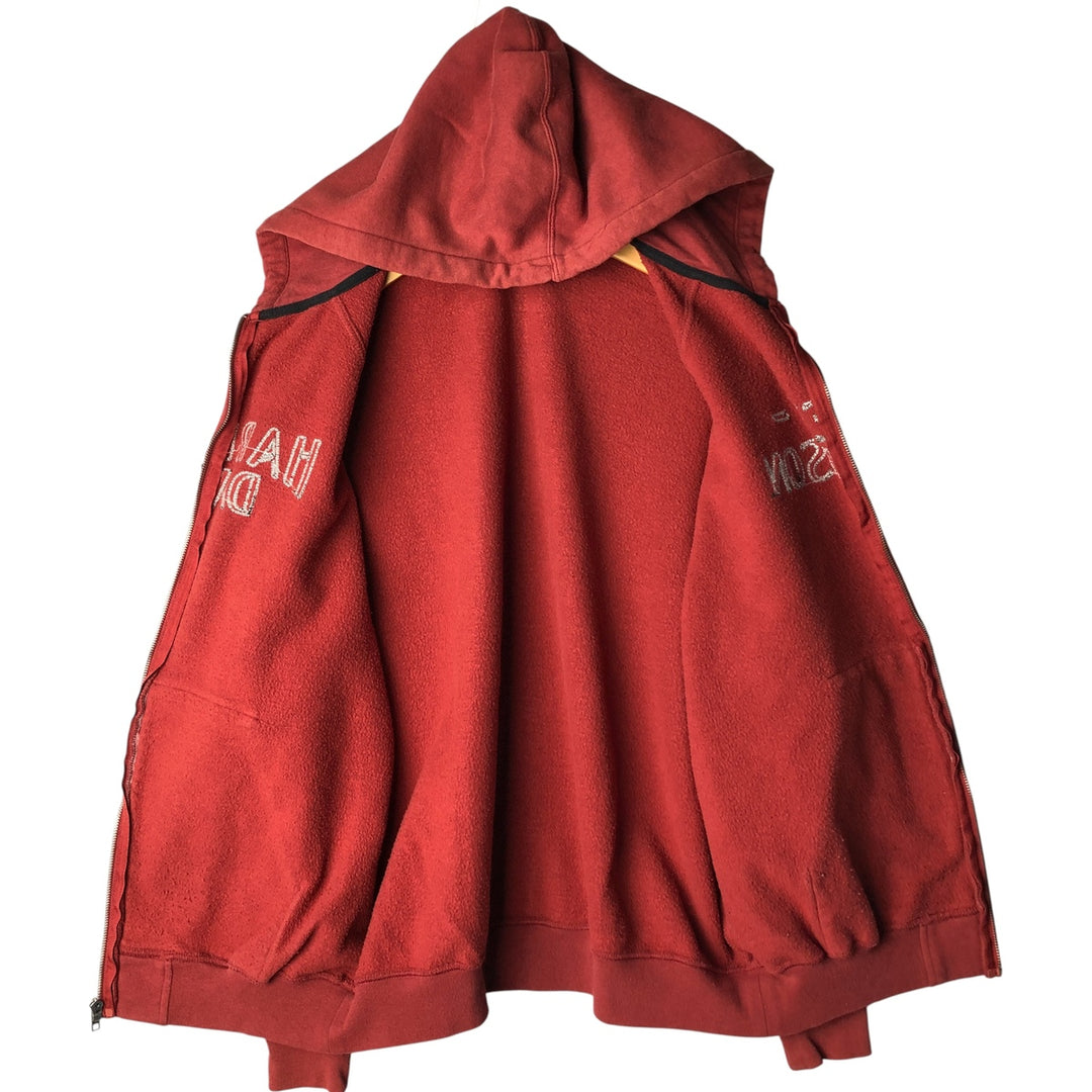 Harley-Davidson Men's Full-Zip Hoodie (Size M) cotton red type Vintage Second Hand