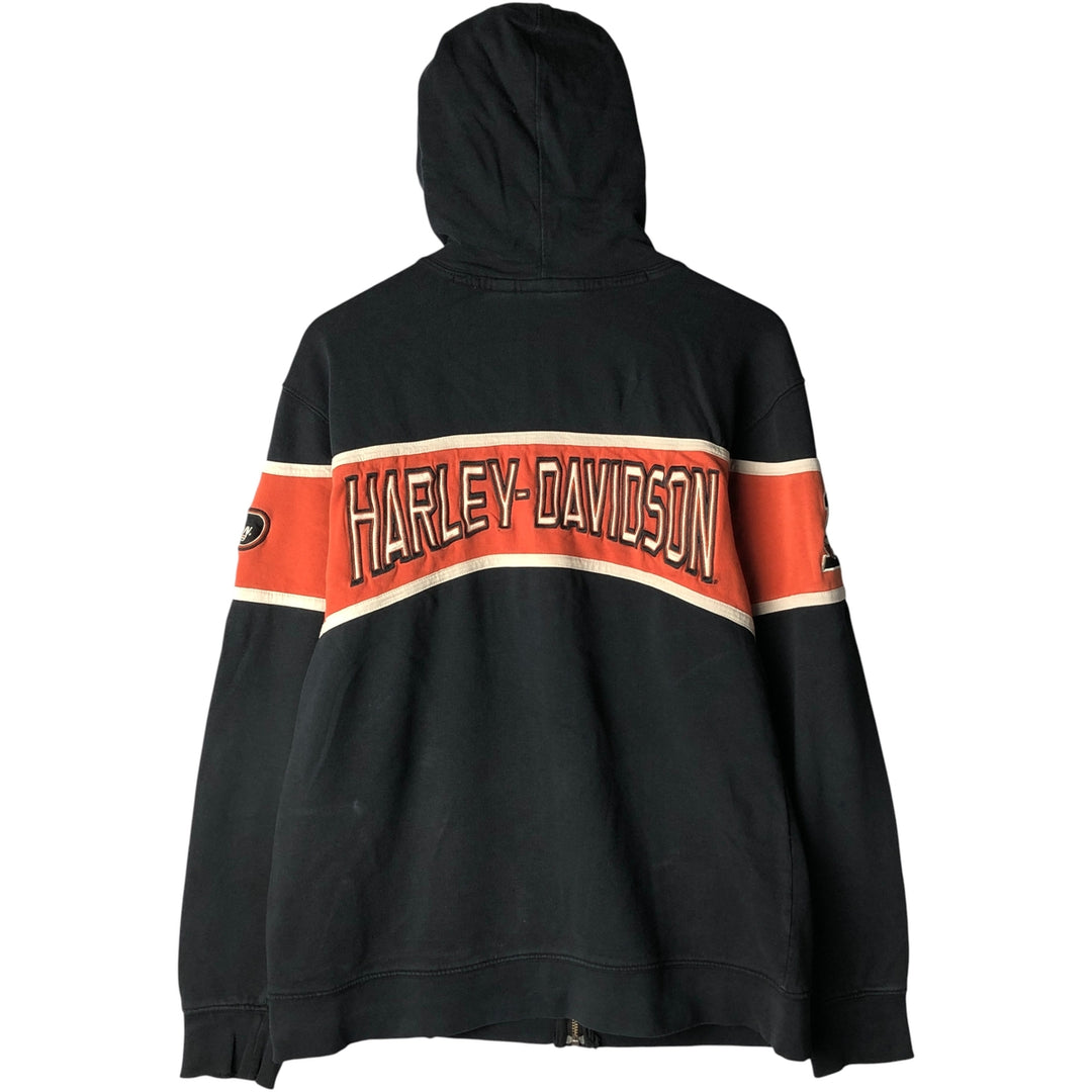 Harley-Davidson Racing Full-Zip Hoodie, Men's Size L cotton black type Vintage Second Hand