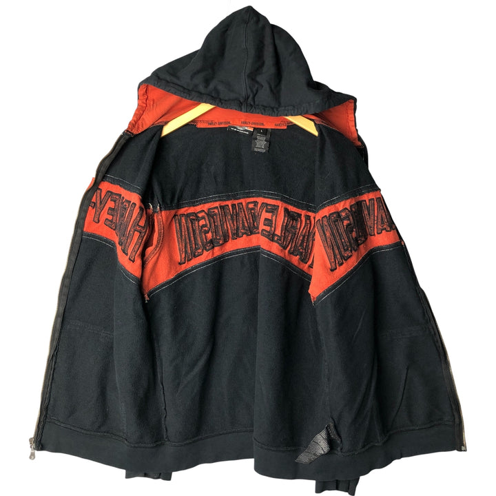 Harley-Davidson Racing Full-Zip Hoodie, Men's Size L cotton black type Vintage Second Hand