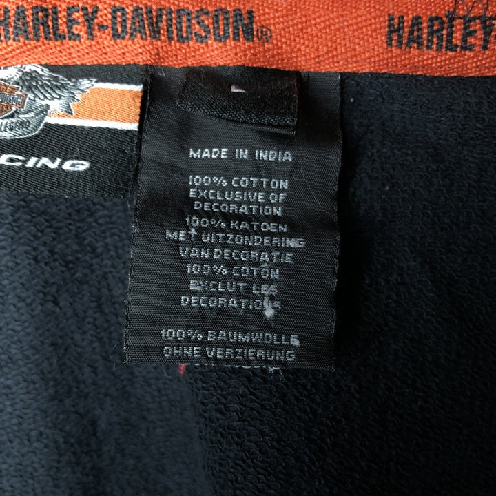 Harley-Davidson Racing Full-Zip Hoodie, Men's Size L cotton black type Vintage Second Hand