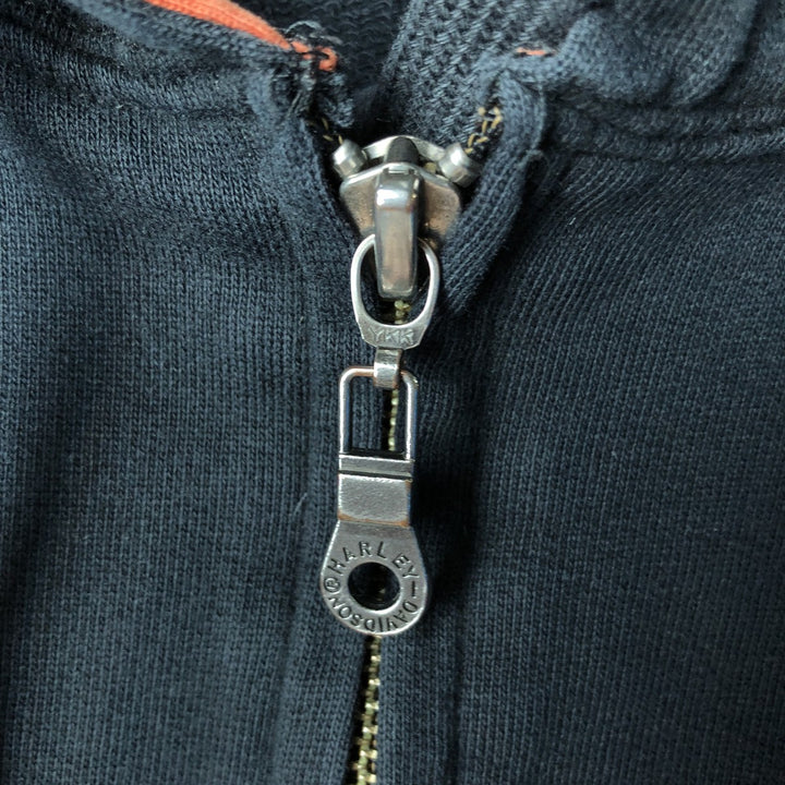 Harley-Davidson Racing Full-Zip Hoodie, Men's Size L cotton black type Vintage Second Hand