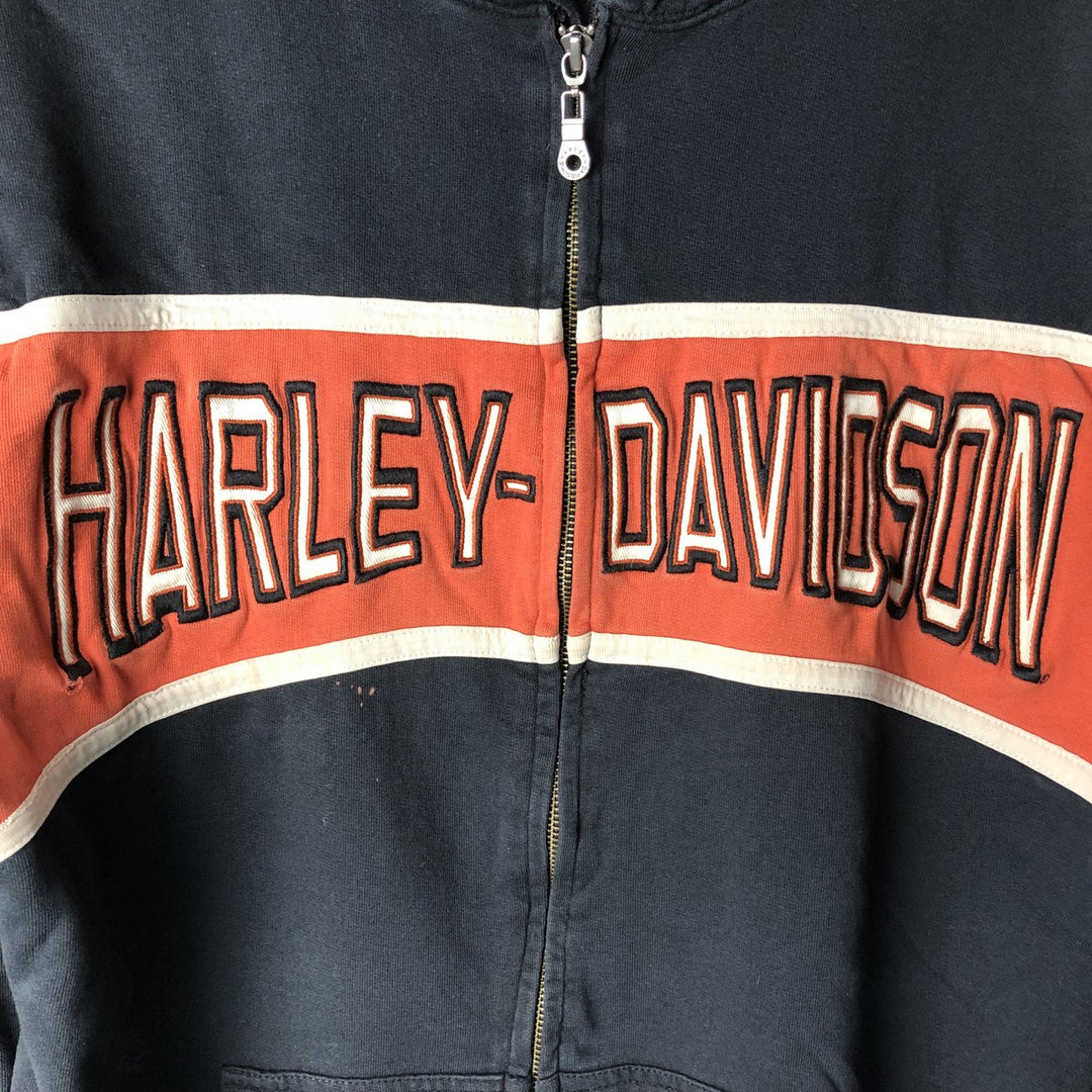 Harley-Davidson Racing Full-Zip Hoodie, Men's Size L cotton black type Vintage Second Hand