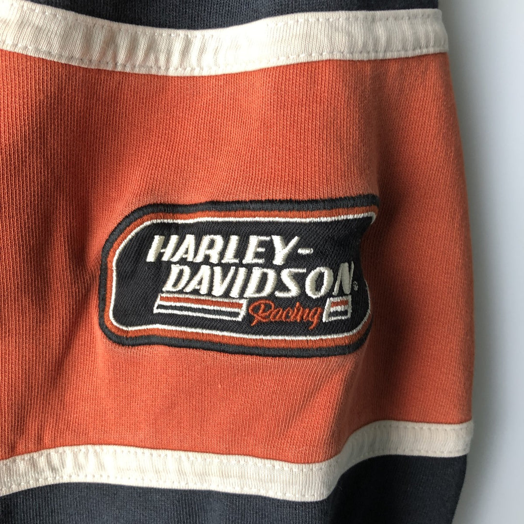 Harley-Davidson Racing Full-Zip Hoodie, Men's Size L cotton black type Vintage Second Hand