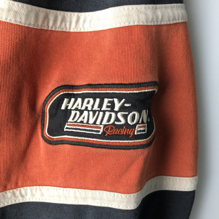 Harley-Davidson Racing Full-Zip Hoodie, Men's Size L cotton black type Vintage Second Hand