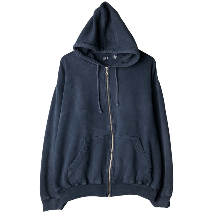 90'S GAP Vintage Full-Zip Sweatshirt, Men's Size XL cotton navy blue type Vintage Second Hand