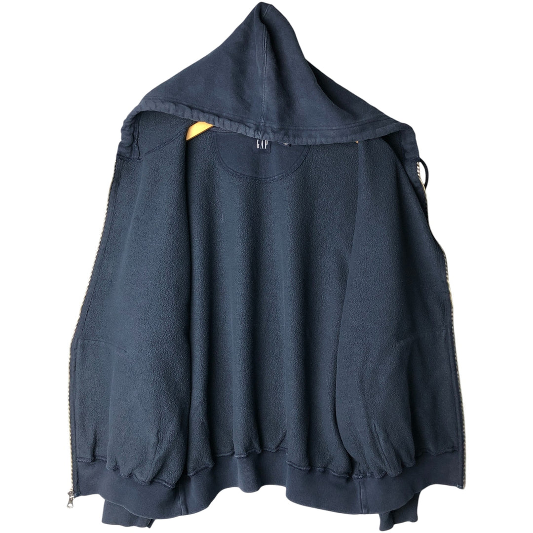 90'S GAP Vintage Full-Zip Sweatshirt, Men's Size XL cotton navy blue type Vintage Second Hand