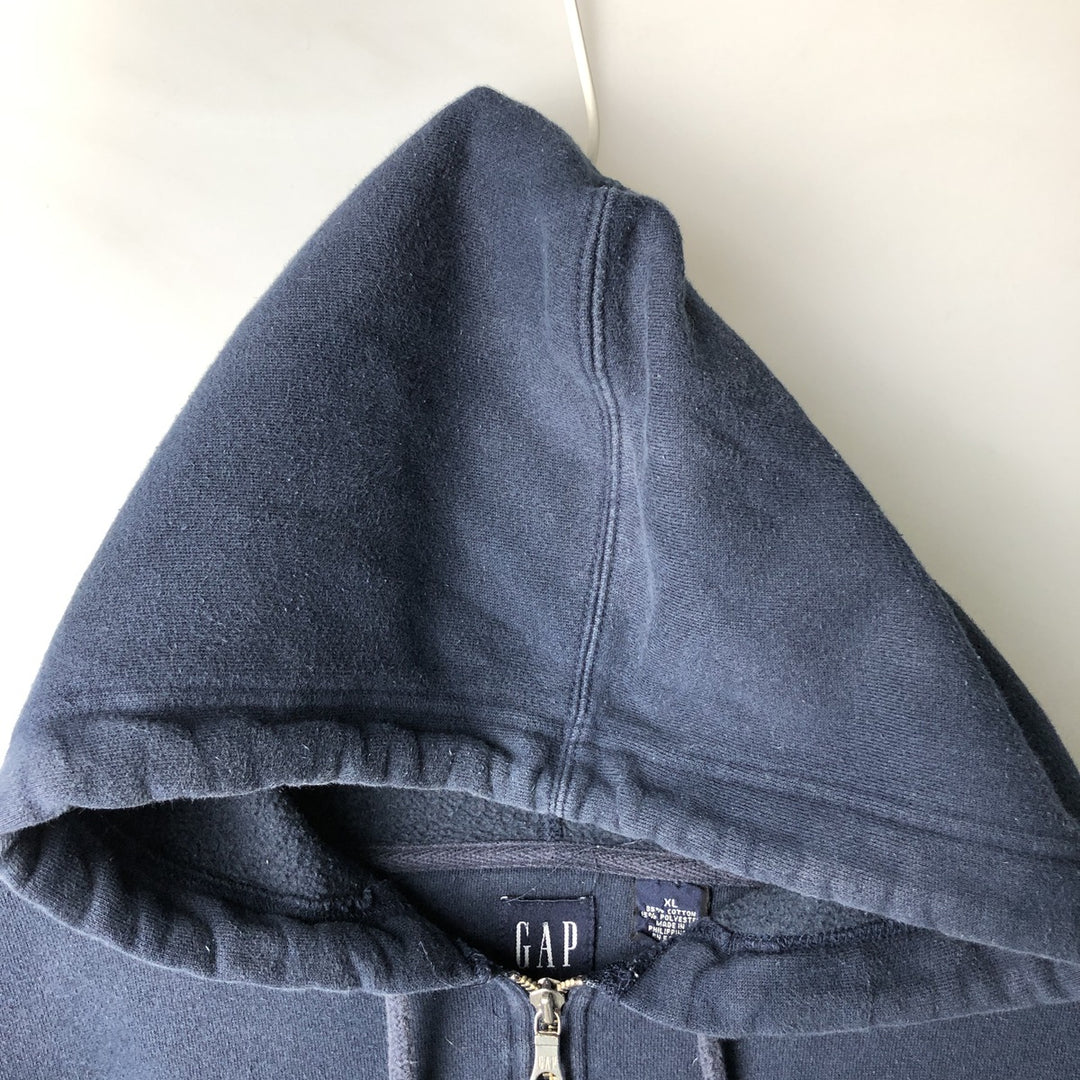 90'S GAP Vintage Full-Zip Sweatshirt, Men's Size XL cotton navy blue type Vintage Second Hand