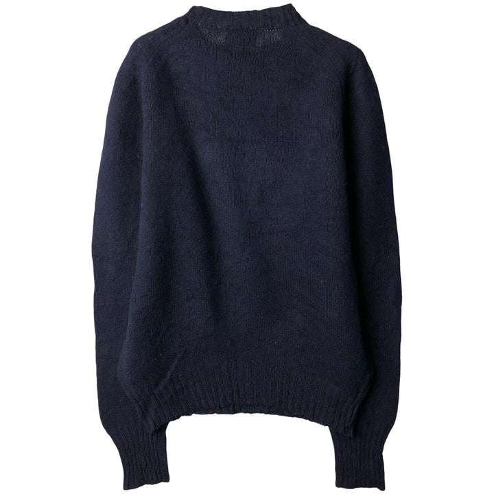 Vintage 1970'S Pendleton Country Traditionals Mock Neck Wool Knit Sweater, Men's Size Large wool navy blue type Vintage Second Hand